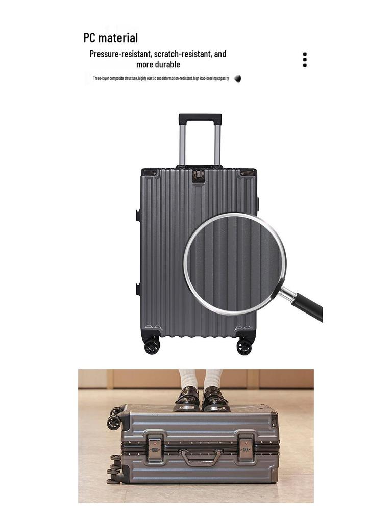 Multifunctional Student Trolley Suitcase with Silent, Detachable Wheels - Large Capacity Travel Bag for Men and Women