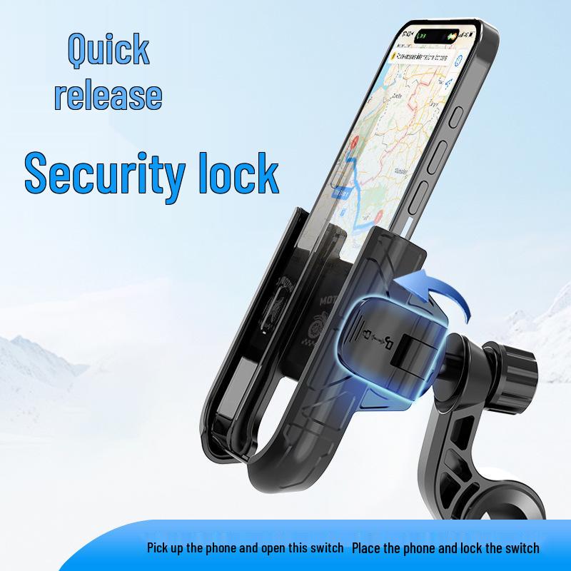 One-Button Release Electric Scooter/Bicycle/Motorcycle Phone Holder for Navigation and Takeaway