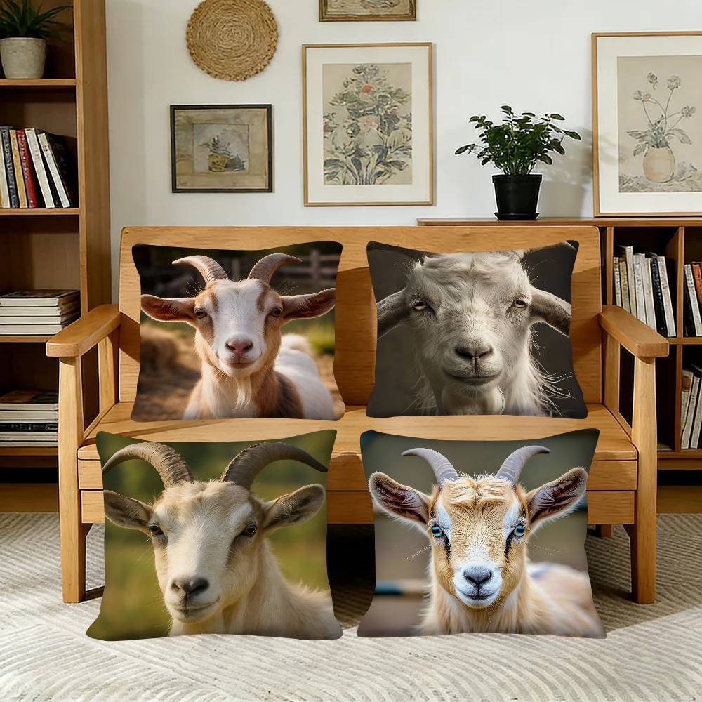 Goat Face Pillow Case Fashion Square Pillowcase Bedroom Sofa Room Ins Decoration Leisure