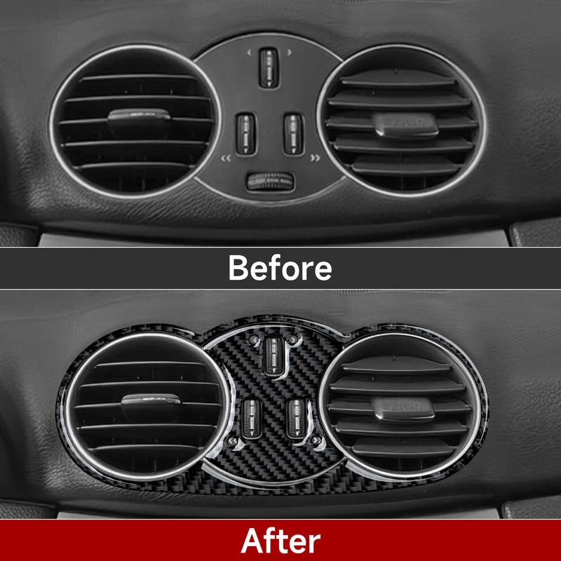 For Mercedes Benz CLK C209 A209 (2002-2010) Trim Accessories. Carbon Fiber Interior Sticker. Car Center Console Air Vent Panel.