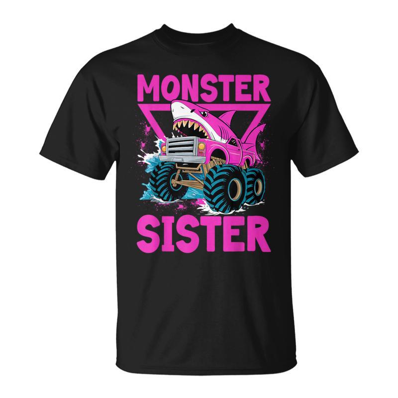 Pink Shark Monster Truck Sister Monster Truck Are My Jam T-Shirt