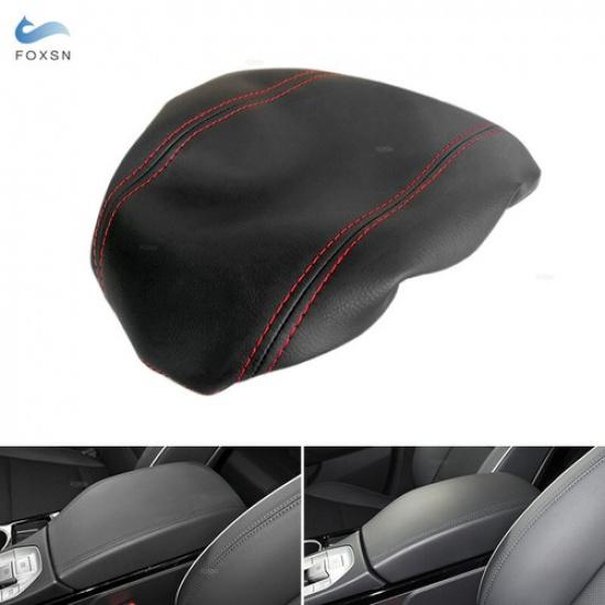 For Hyundai Tucson 19-20 Black +Red Leather Center Armrest Console Lid Box Cover
