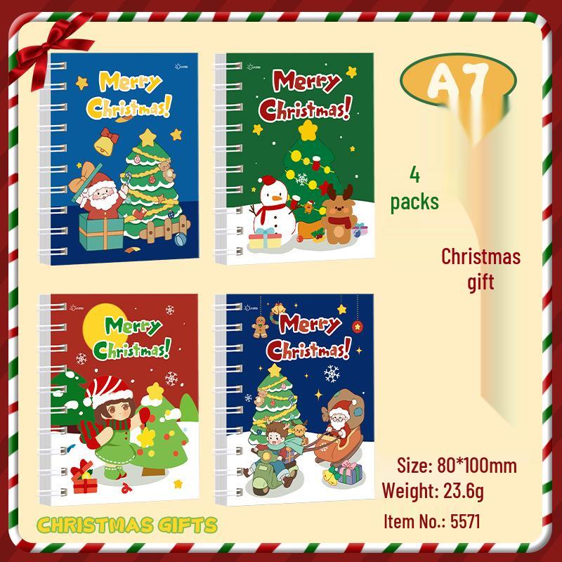 Christmas Spiral Notebook Set: A5 Student Reward & A7 Portable Cute Notepad