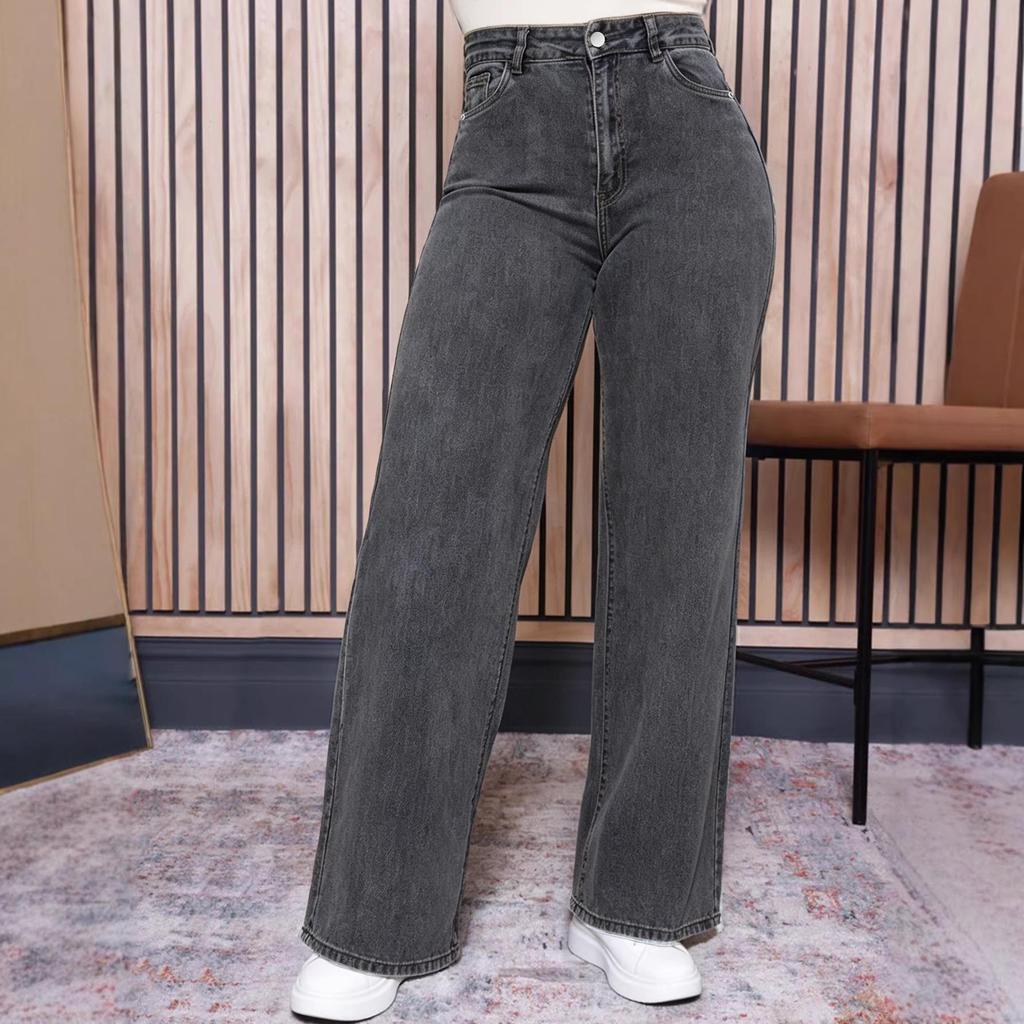 Pantaloni Larghi in Denim Taglie Forti Europei e Americani