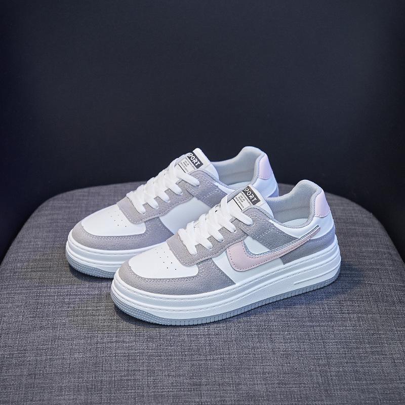 Little White Shoes Women's 2025 Spring New Korean Version of Board Shoes Women Ins Tide Students Flat Bottom Running Breathable Leisure ZK05