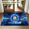 Crystal Velvet Square Rug Custom NameCanterbury-Bankstown Bulldogs Pattern Non Slip Home Floor Decor Rug