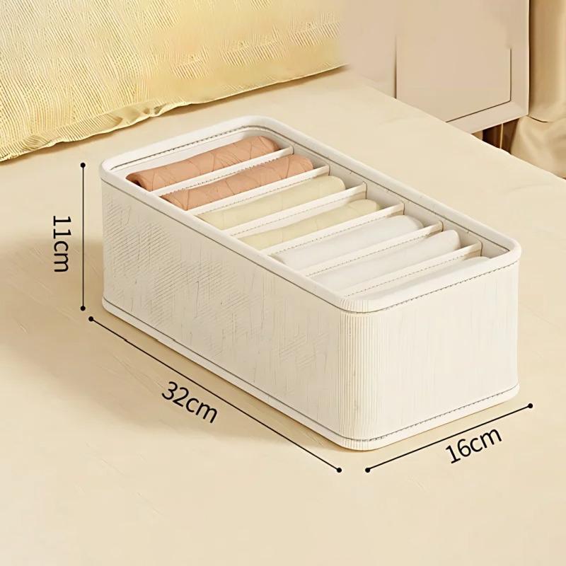 1-5PCSFabric Drawer Organizers for Underwear Socks Bras - Closet Storage Box with Dividers Foldable Wardrobe Shelf Organizer Set