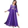Middle East Indonesia Amazon Cross-Border Chiffon Formal Dress Embroider Dubai Robe Long Sleeves Dress Dresses