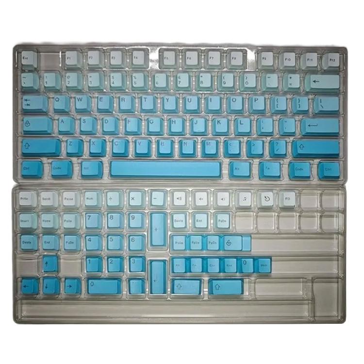 

125Keys Dye Sublimation Top/Side Printed PBT Keycap Original Height Gradients Color KeyCaps for 60 75% 104 108 ціан