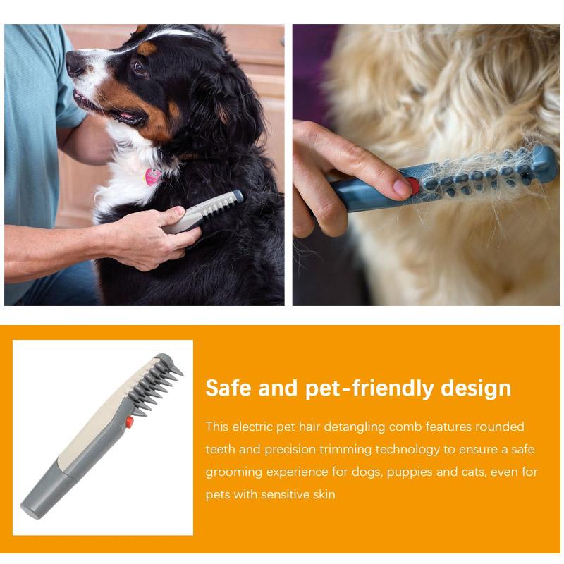 Electric Pet Dog Grooming Comb Hair Trimmer, Pet Hair Knot Remover for Dogs Puppies Cats