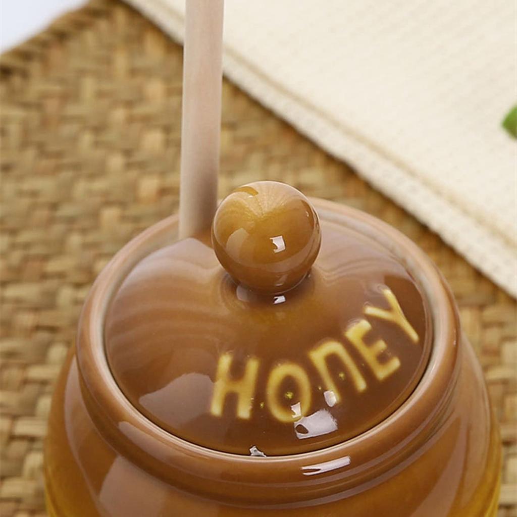 1 Set Ceramic Honey Jar, Ceramic Honey Storage Jar, Sugar Storage Tank with Lid, Honey Storage Container, Honey Jar, Jam Storage Container, Ceramic Gi