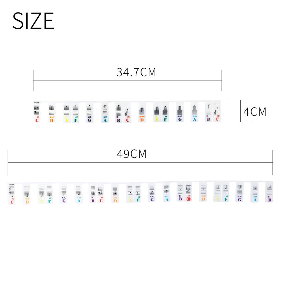 61/88 Key Piano Keyboard Sticker for White Silicone Note Sticker Electronic Keyboard Keyboard Instrument Piano Accessories