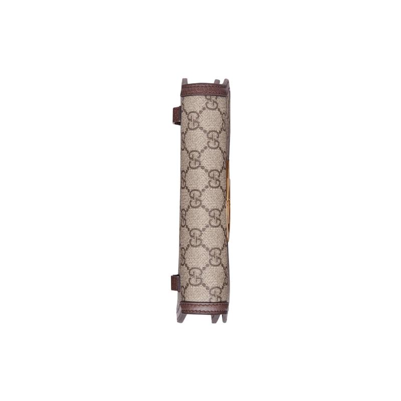 Gucci Blondie Metal Double G Logo Detachable Wrist Strap Gold Tone Accessories Canvas Handbag Wrist Bag Clutch Mini Men Ebony