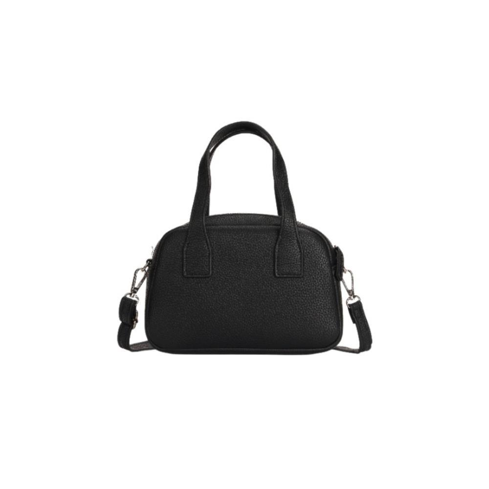 

Korean Style PU Bowling Bag High Quality Leather Lichee Pattern Crossbody Bag Travel чёрный