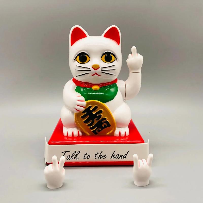 

Китайский Счастливый Кот Волна Богатства Богатство Личность Темное Издание Вертикальный Средний Палец Приветствующий Кот Домашние Поделки 14x10x11cm