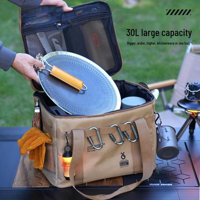 Large Capacity Outdoor Folding Storage Box for Picnic, Camping Gear, Tableware & Kitchenware