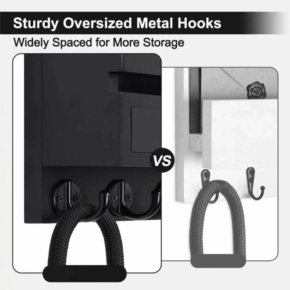 Solid Wood Solid Wood Organizer Multiple Hooks Wall-Mounted Storage Rack Coat Rack  Hallway