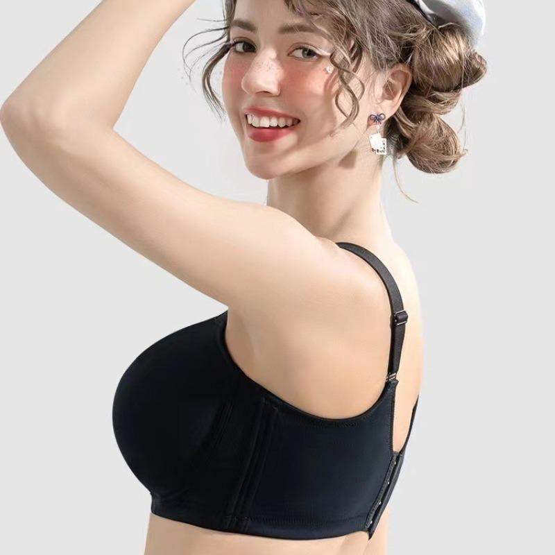 Large Size Seamless Lingerie for Women Thin and Sexy Bra Comfortable Top Up Push-up  Anti Sagging Sports Breast Collection Bras