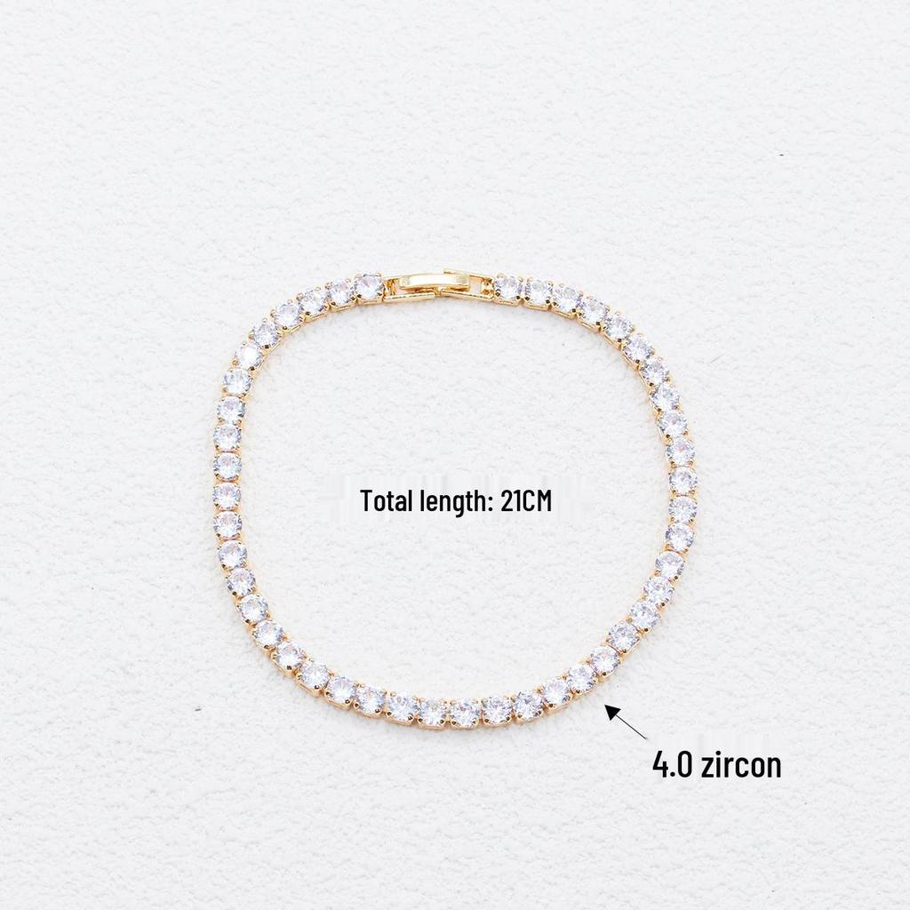 2025 Trendy Adjustable Claw Chain Bracelet with Shiny Zircon
