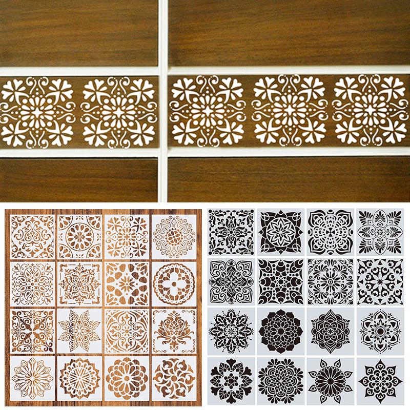 

16 шт./компл. трафареты мандалы DIY шаблон для рисования