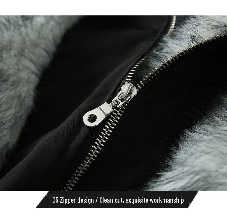 Polar Wolf King Men's Thick Fur Collar Cotton Jacket - Warm, Loose, Versatile, Trendy Coat