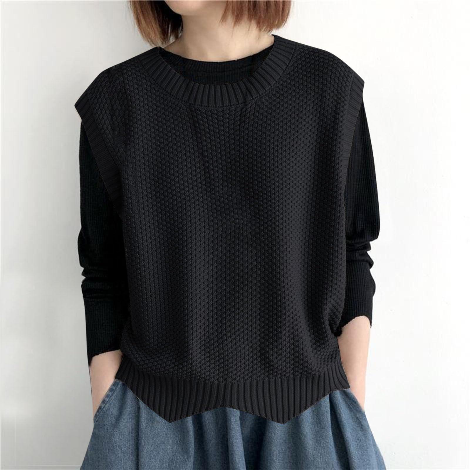 

Женская модная однотонная свободная футболка-майка с круглым вырезом и неровным низом One Size чёрный