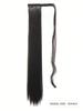 Synthetic Ponytail Hair Extension Clip in Fake Wig Hairpiece Blonde Wrap Around Pigtail Long Smooth Overhead Pony Tail