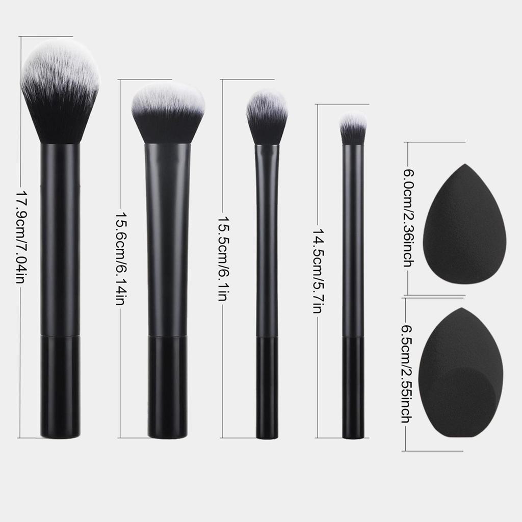 Long-Handle Makeup Brush Set: Includes Contour, Powder, Eyebrow, and Eyeshadow Brushes In 4, 6, and 8-Piece Options.