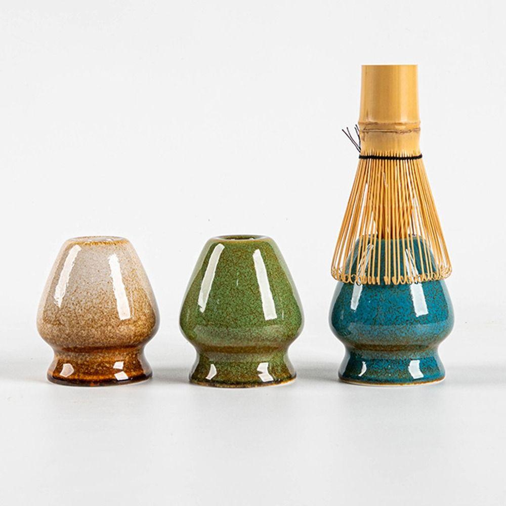 Smooth Matcha Whisk Stand Ceramic Green Tea Maker Cup Tea Ceremony Tool  for Tea Set Accessories