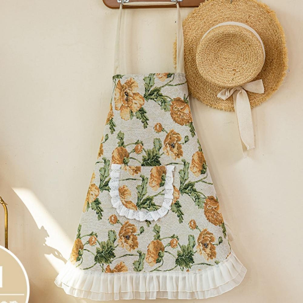 Anti Staining Kitchen Apron Stylish Hanging Neck Apron Practical Work Clothes  BBQ