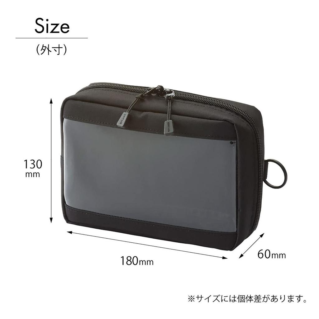 LIHIT LAB Pouch Clear Box A6 Black F7582-24