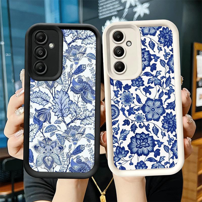 Phone Case for Samsung Galaxy A17 A16 A15 A14 A13 Blue And White Porcelain Pattern A56 A36 A26 A55 A35 A25 A54 A34 A24 A53 A33 A