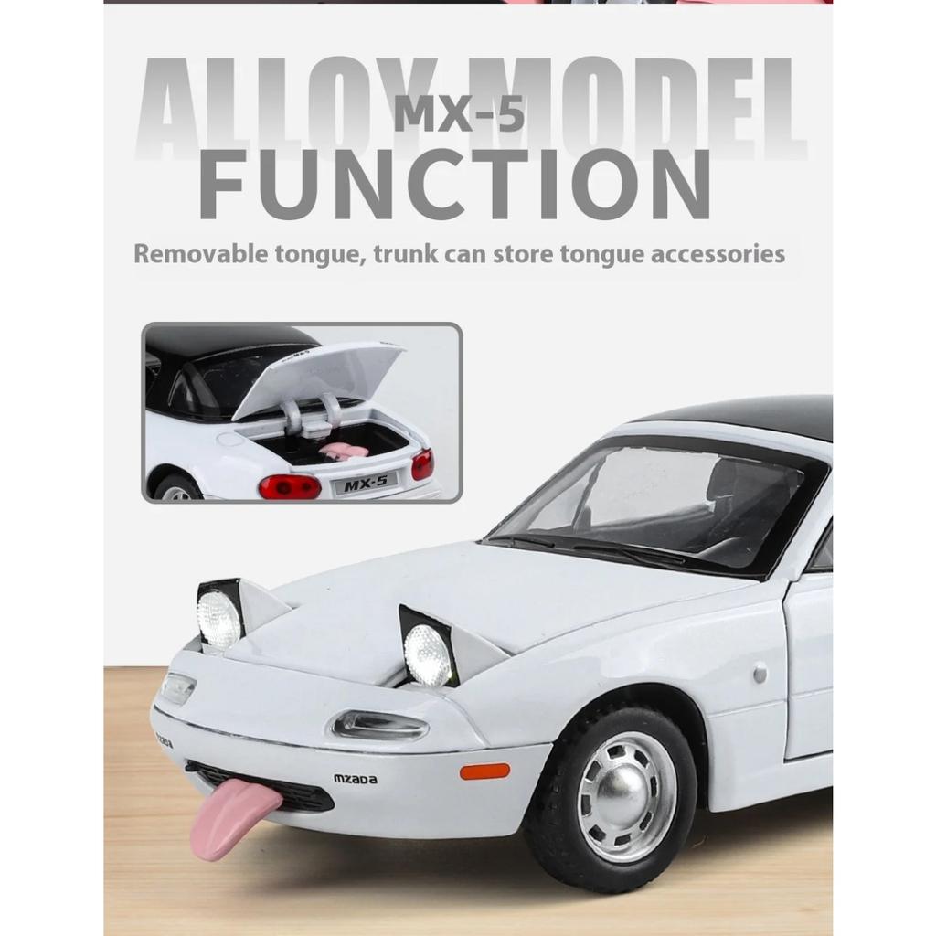1/24 Scale Mazda MX-5 Alloy Car Model with Authentic Sound Effects, Perfect Display Piece for Car Enthusiasts and Collectors