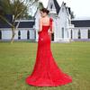 European and American new elegant and sexy one-shoulder split party dress, sequined bow socialite party evening dress