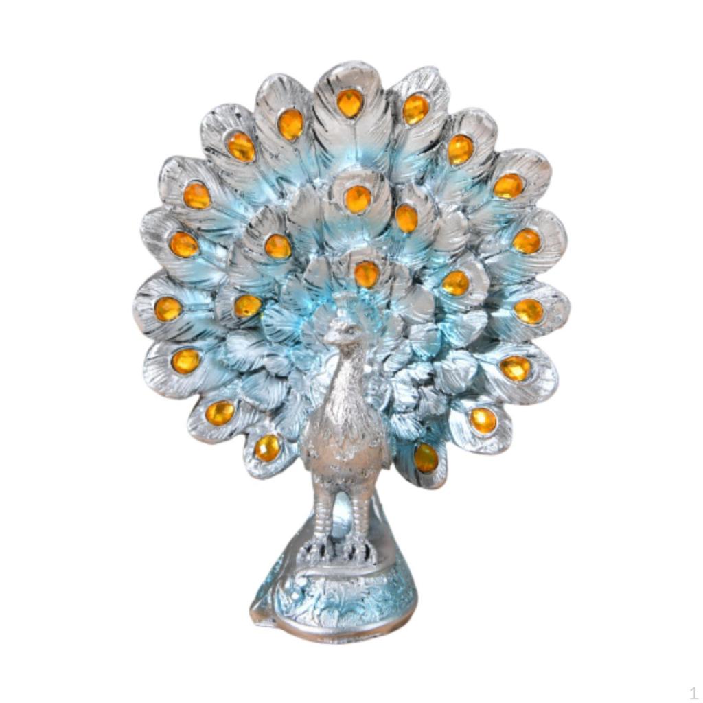 Animal Peacock Statue Home Art Decor Nordic Stylish Collection Figurine for Living Room