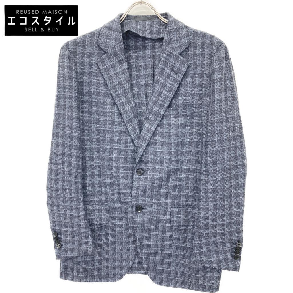 TOMORROWLAND PILGRIM [Excellent Condition] 61-07-21-07103 Wool Silk Linen Basket Cloth Single Breasted Tailored Jacket Jacket 46 NavyUsed