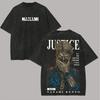 Jujutsu Kaisen Nanami Kento T Shirt Justice Graphic Men Acid Wash Oversized Streetwear Anime Cotton Vintage Top Tee