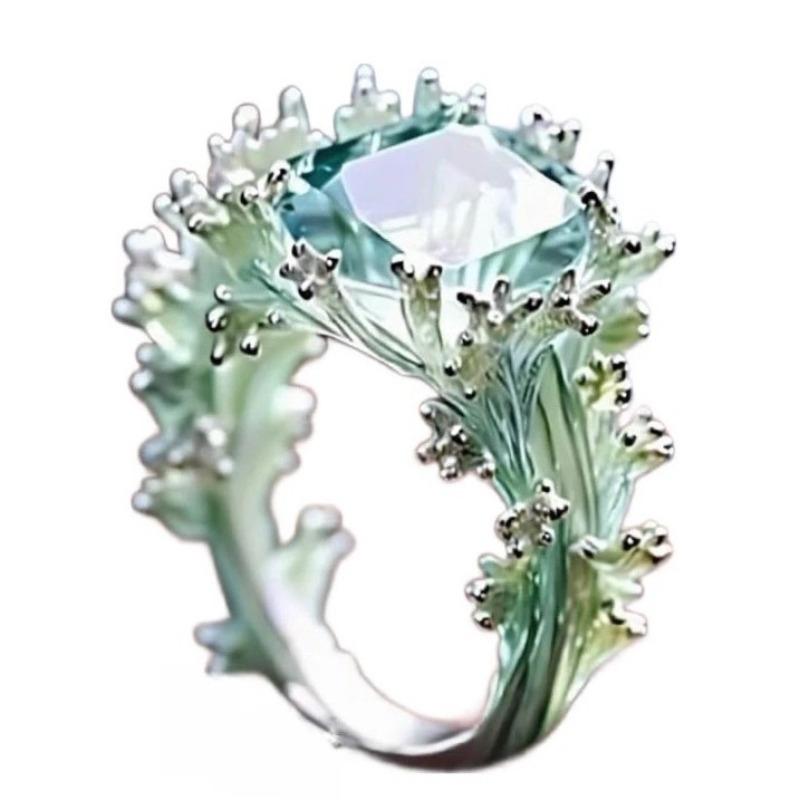 Ozean Koralle Unregelmäßiger Emaille Ring Temperament Persönlichkeit Mode Ring