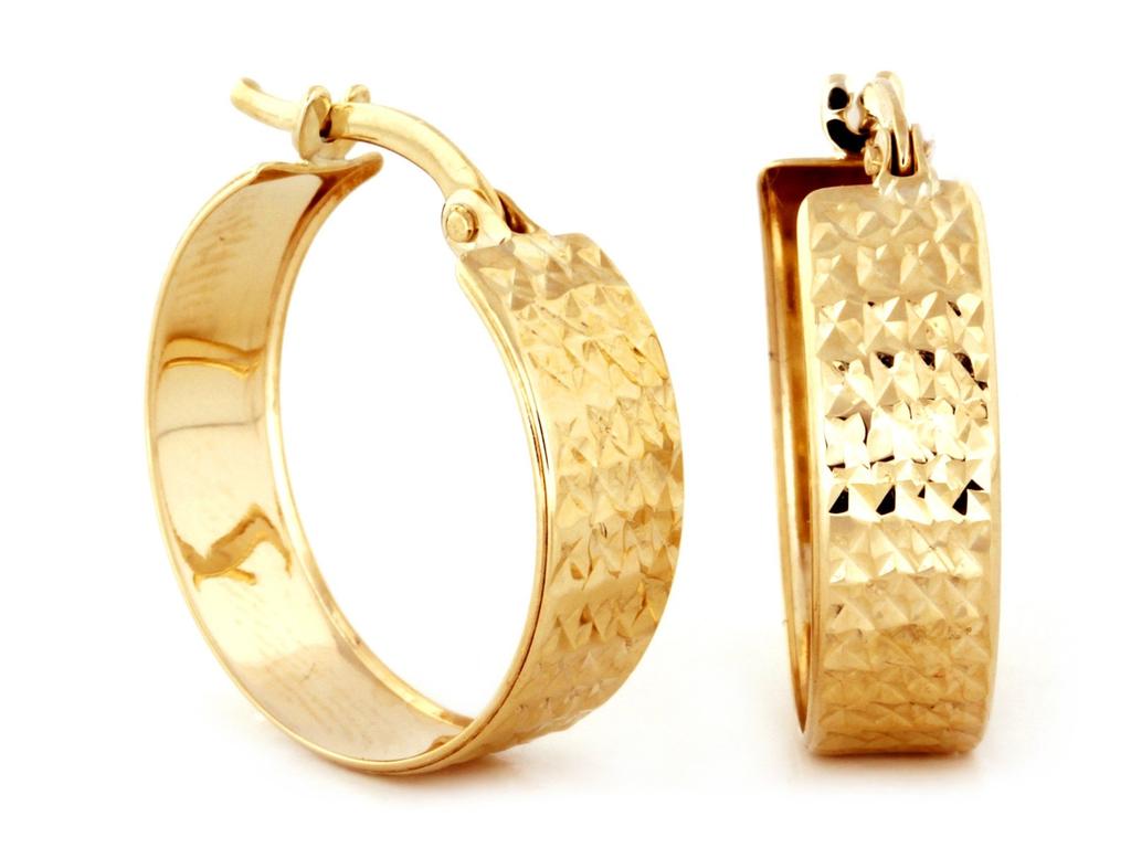 Women's gold earrings 375 circle with English clasp 1.47 elegant 9k