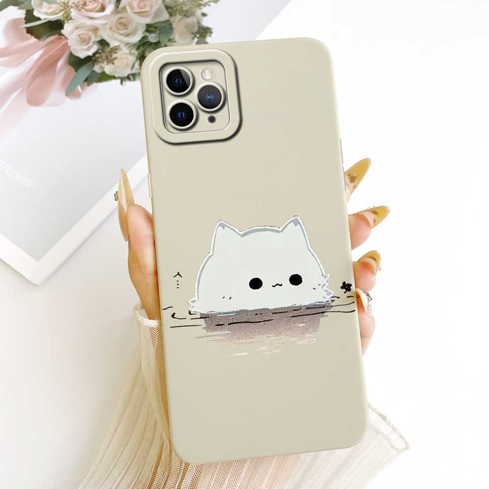 For iPhone 11 Pro Max A2218 Case Cute Cartoon Pattern Cat Silicone Back Cover For iPhone 11Pro Max A2161 A2220 Phone Cases