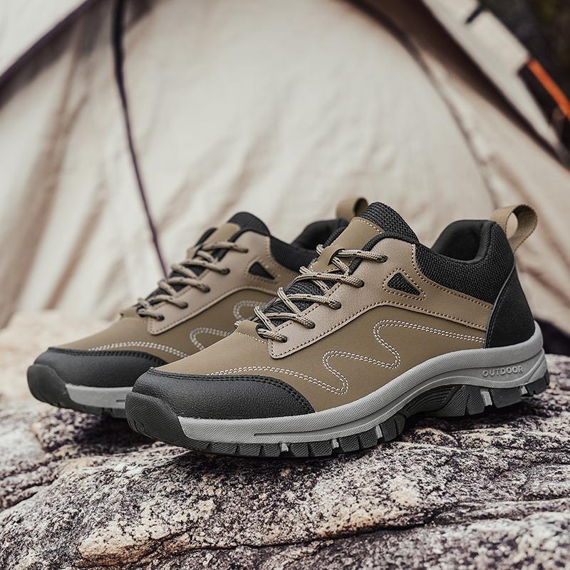 

Fashion 2025 Fashion Men Mountaineering Thick Soled Non Slip Spring Casual Breathable Outdoor Travel Wear-resistant Hiking Sneaker Shoes 39 хаки