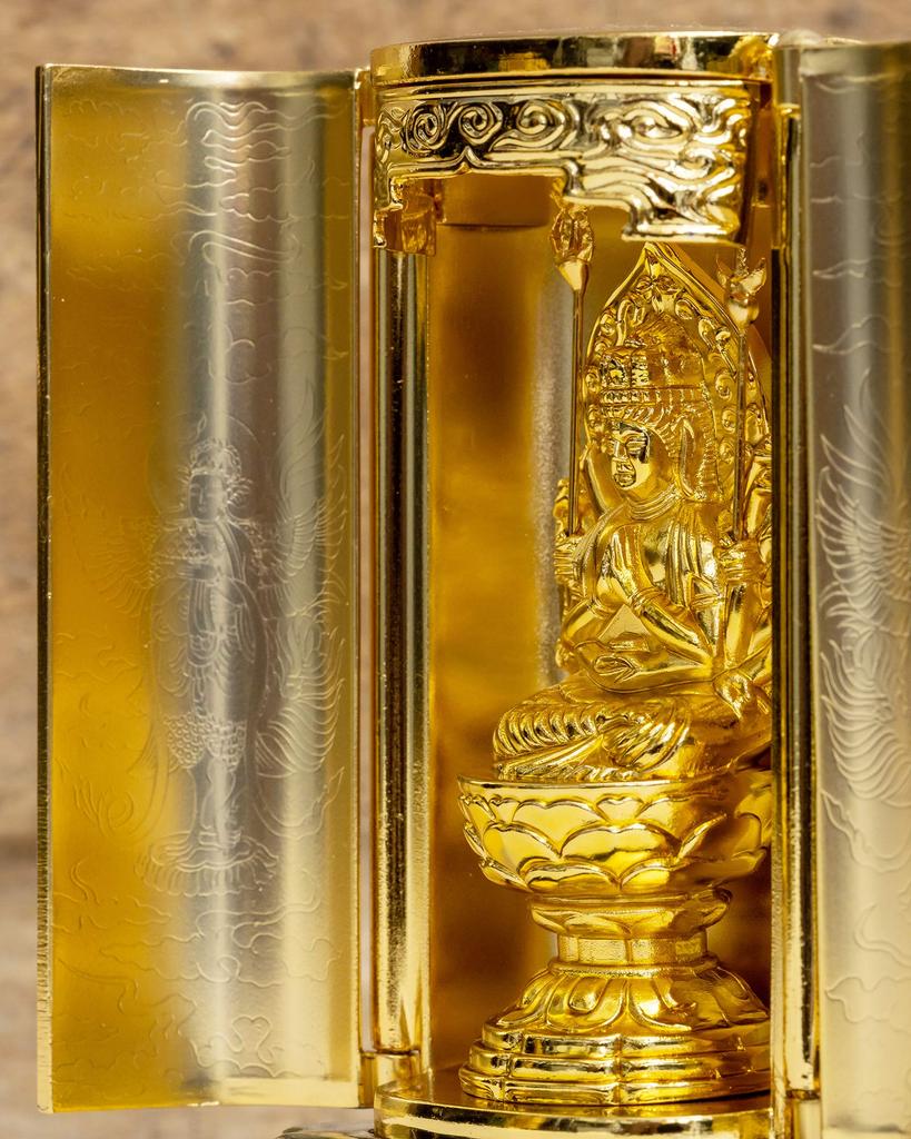 Buddhist Statue of the Kannon Bodhisattva In a Shrine Keishu Original Model In the Year of the Zodiac Guardian Takaoka Thousand-Armed (gold-plated/24k