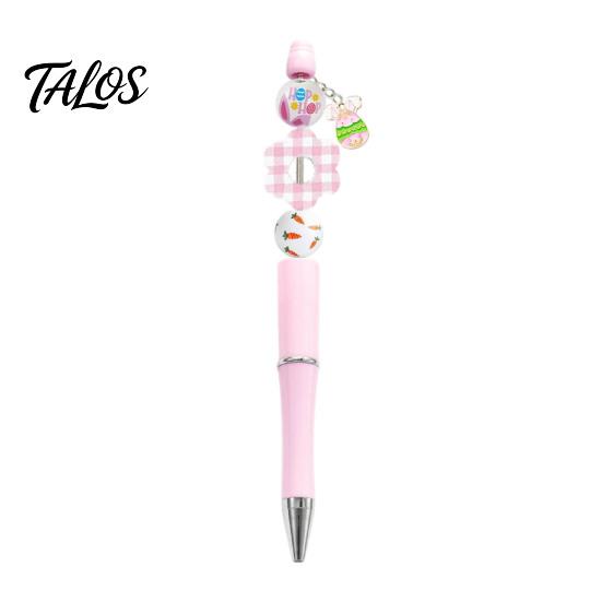 Creatieve Schrijftools voor Kinderen Kralen Balpen Set, DIY Paasknutselpakket, met Kleurrijke Unieke Cadeau Studenten Konijn En Ei Kralen Decoratie,
