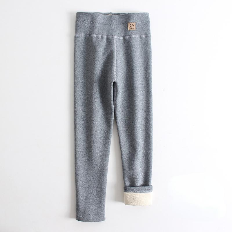 

Children Winter Lamb Fleece Pants Girls Leggings Thick Berber Fleece High Waist Warm Skinny Pencil Pants Kids Clothes Trousers 100 светло-серый