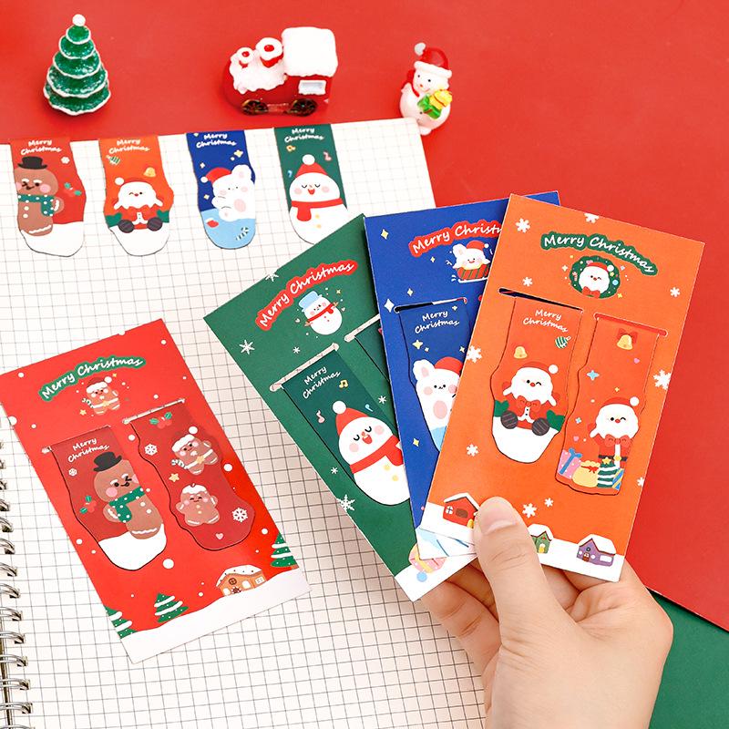 Cross-Border Cartoon Christmas Magnetic Bookmarks - Creative Children's Stationery & Gift Set