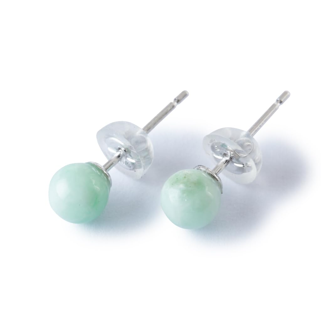 

5мм Итоигава Натуральный Жадеит Серебро Японский Национальный Дзёмон Камень Силы Жадеит Мастерская Гарантия APS0133 Бусины, Серьги, Камень, [Итоигава зелёный