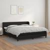 Bed with Mattress - Exclusive Home - 180x200 Cm - Black Faux Leather - Adjustable Headboard