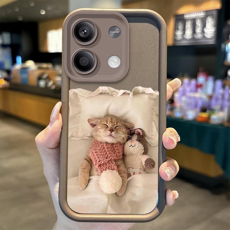 Funny Cute Cat Phone Case For Redmi Note 13 12 Pro Plus Note 13 12 11 10 9 Pro 14C 12C 10C 9C A3 A2 A1 Silicone Shockproof Cover