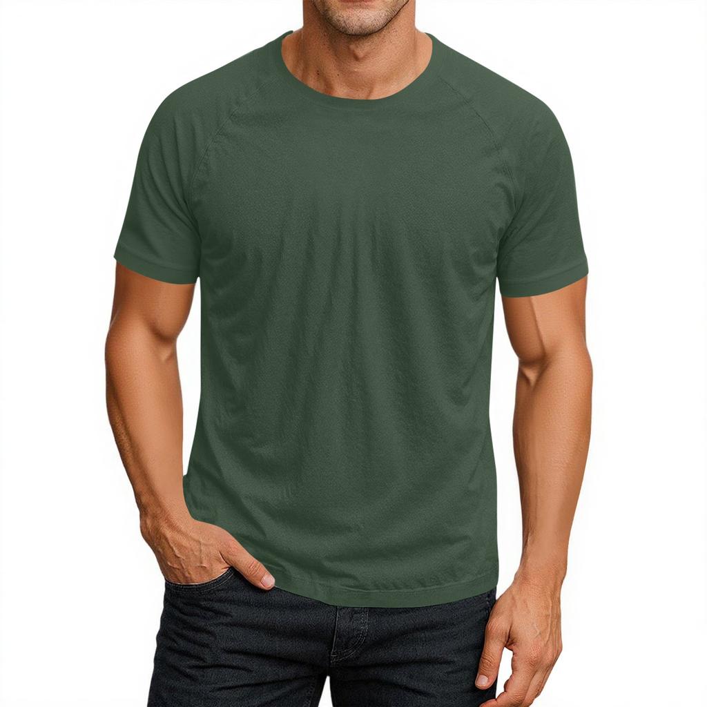 Men's Round Neck Raglan Short Sleeve Top T-shirt