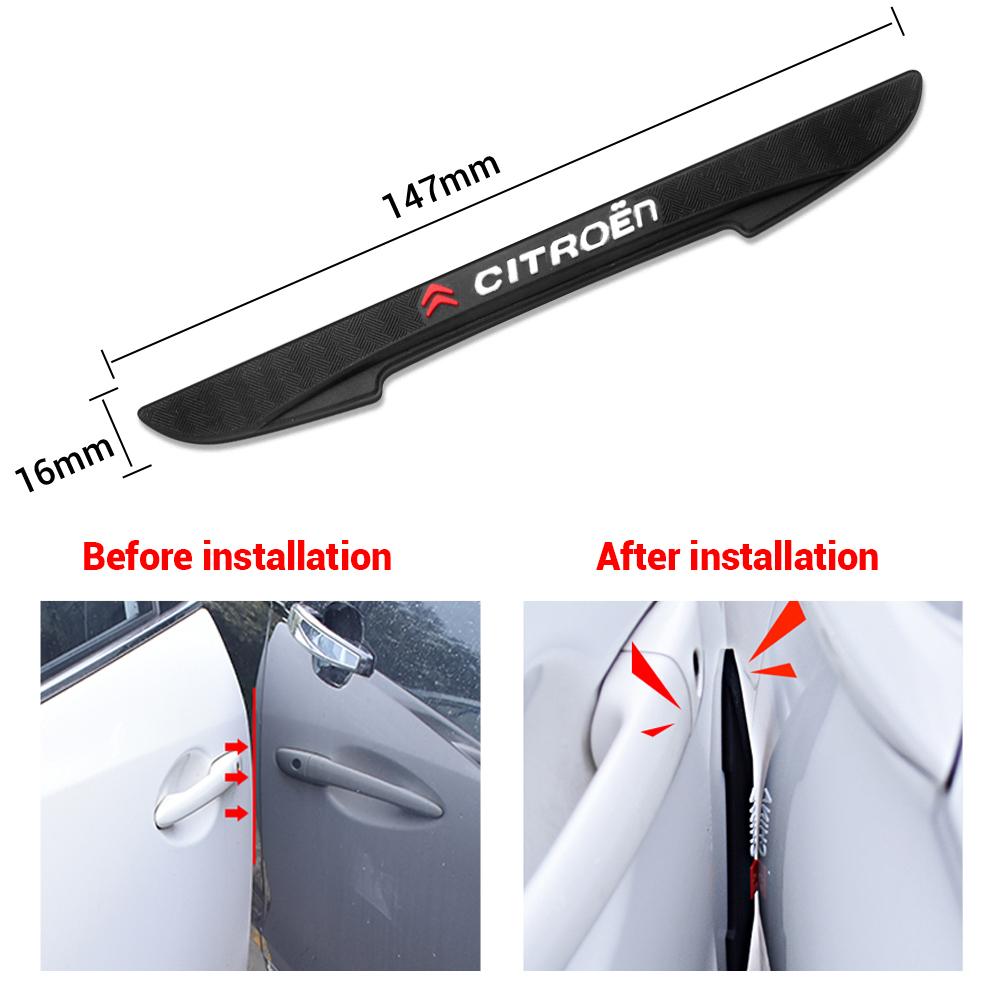 4PC Car Door Anti-collision Strip Bumper Protection Sticker Rear View Mirror Anti-scratch Parts For Citroen C1 C3 C4 C-ELYSEE C2